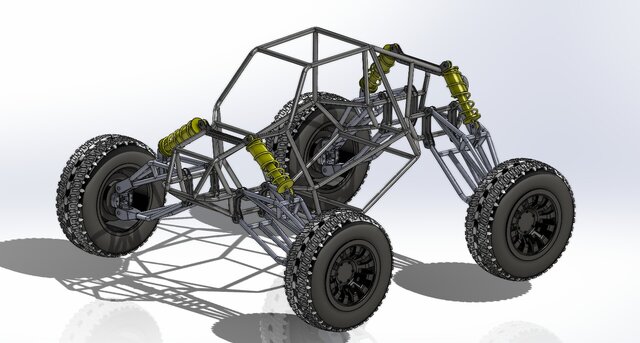 High-Performance Off-Road Buggy Chassis & Suspension 3D Modeling