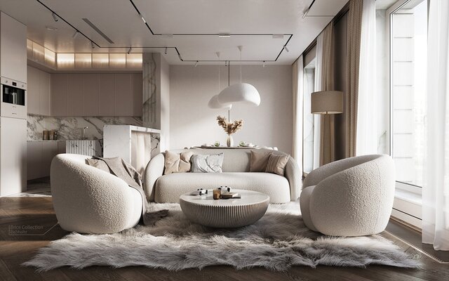 New 3D living room visualization exploring a contemporary residential interior. – image 6 of 7