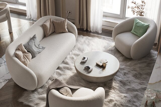 New 3D living room visualization exploring a contemporary residential interior. – image 3 of 7