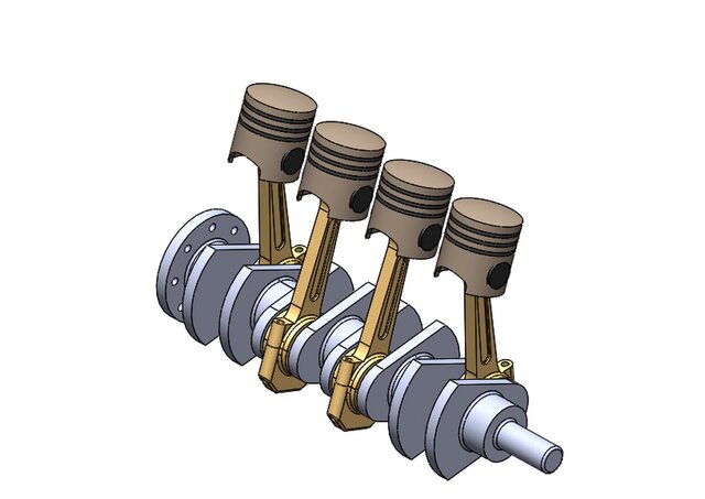 3D model of Enginer piston assembly