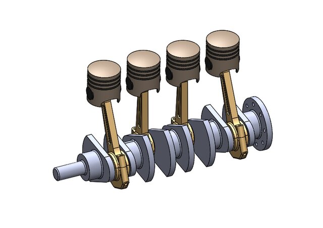3D model of Enginer piston assembly