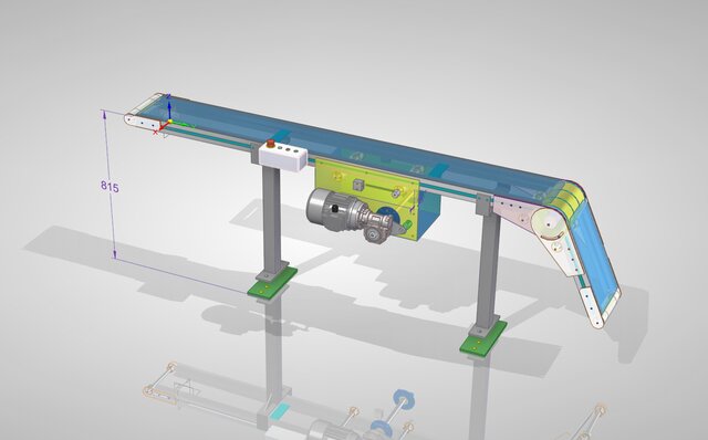 Inclined Belt Conveyor with Motorized Drive Pulley