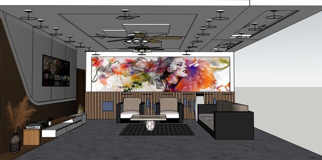 3D model of Modern Executive Office Lounge | 3D Interior Design & Space Planning
