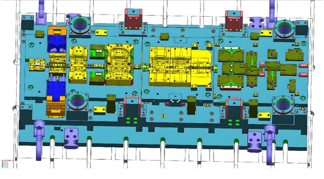 3D model of Multi-Station Steel Progressive Die | Full 3D Production Design