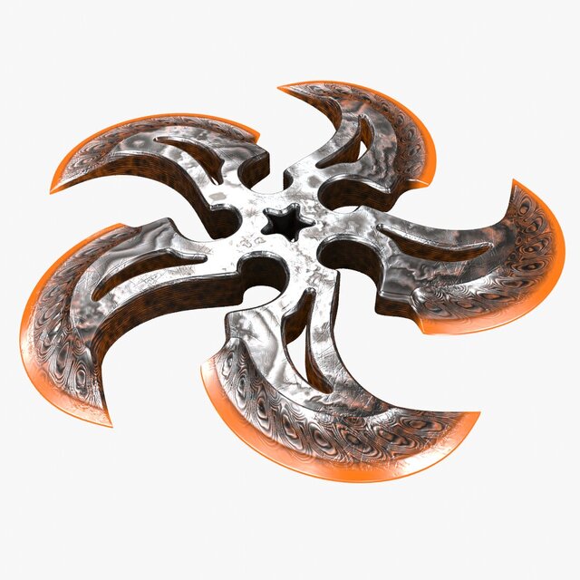 3D model of Throwing stars set