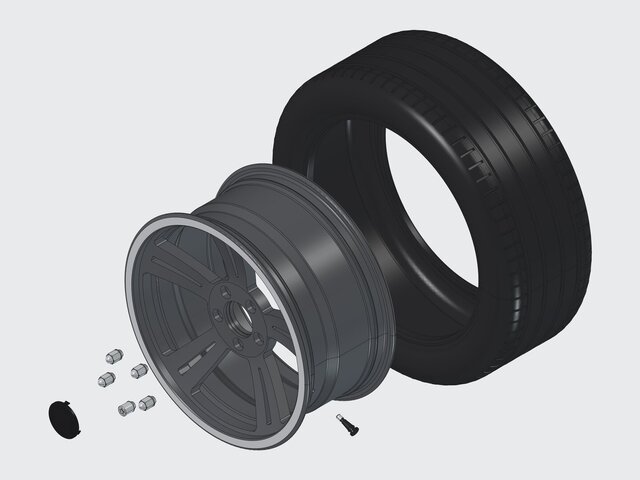 Alloy Wheel AWK-1885 - 18x8.5J ET35 5x114.3, 10-Spoke, with Tire and Wheel Hardware – image 4 of 4