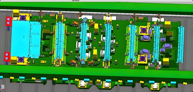 3D model of Full 3D Cast Iron Robotic Transfer Die Design | Automotive Stamping Tooling Outsourcing Service