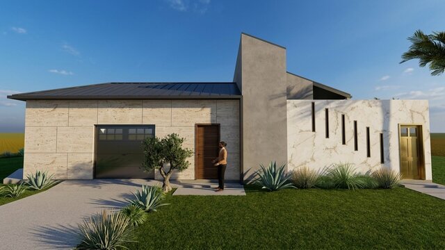 3D model of façade contemporaine