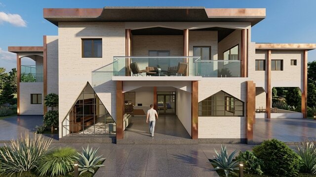 3D model of façade contemporaine