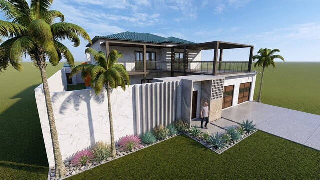 3D model of façade contemporaine