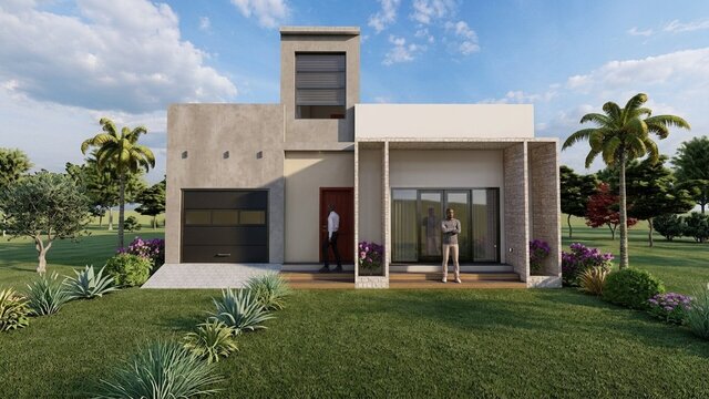 3D model of façade contemporaine
