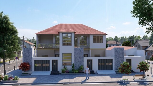 3D model of façade contemporaine