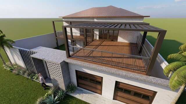 3D model of façade contemporaine