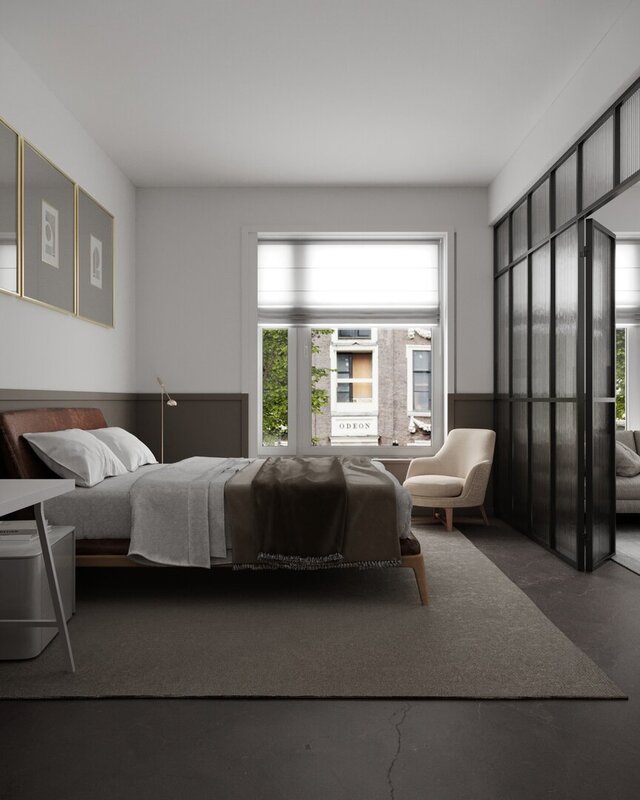 3D model of studio apartment interior project