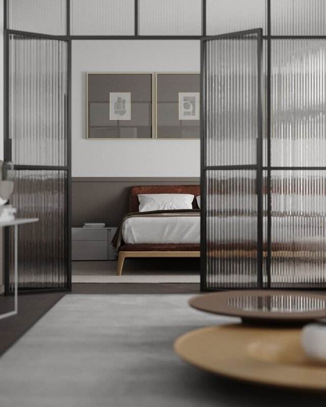 3D model of studio apartment interior project