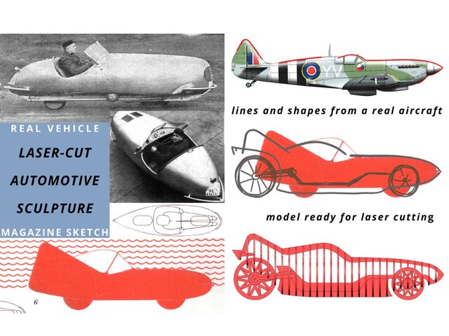 3D model of Laser-cut automotive sculpture