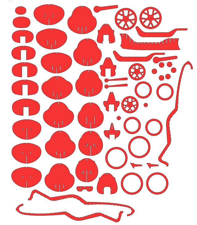 3D model of Laser-cut automotive sculpture