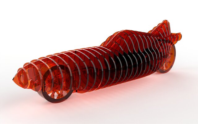 3D model of Laser-cut automotive sculpture