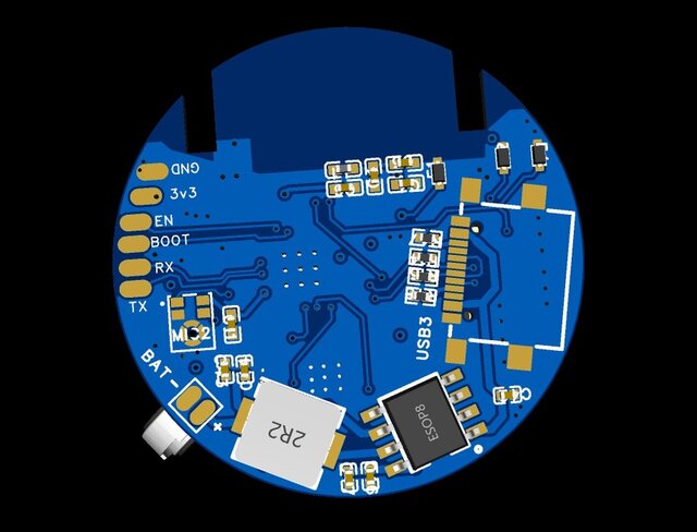 3D model of 30 mm ESP32-S3 Tiny IoT / Edge-AI Device — Complete Hardware & Firmware Development