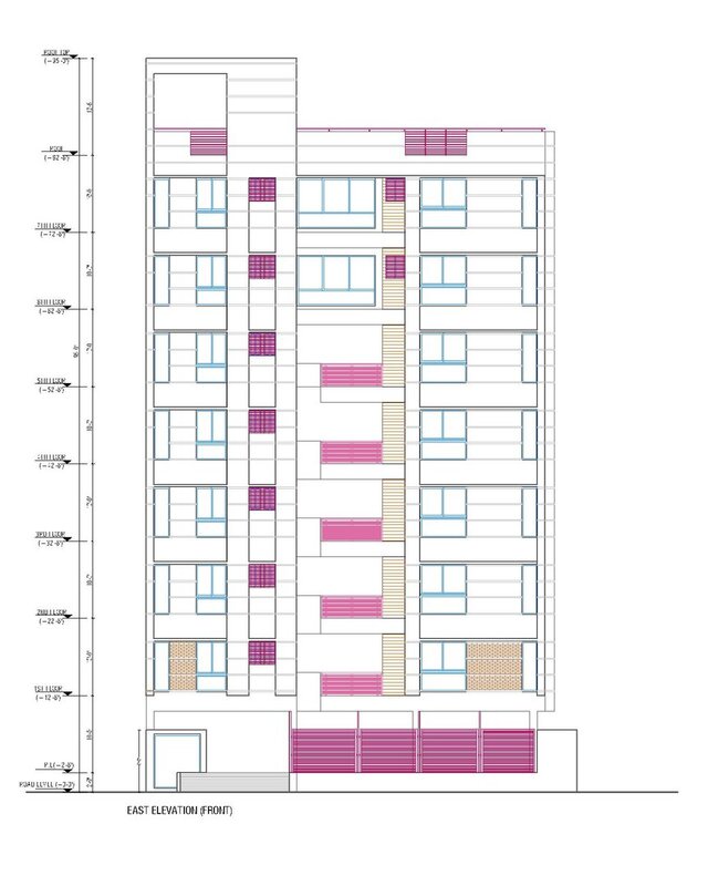 Eight-story(G+7) residential building