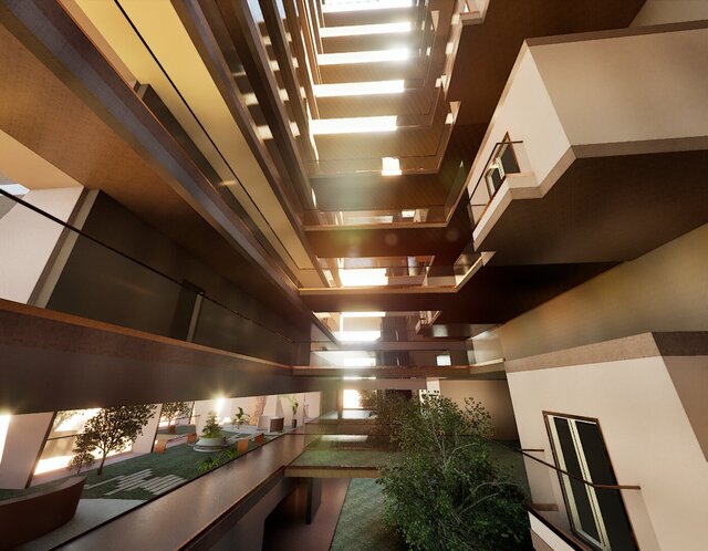 3D model of High-Density Vertical Housing & Modular Massing