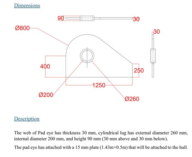 Padeye Structural FEA for Marine Application – image 2 of 2