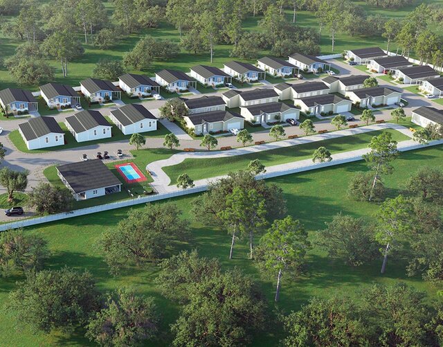 Green Suburban Residential Visualization