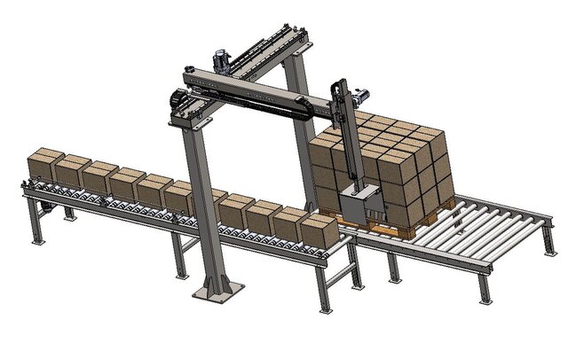 3D model of compelet-project-of-palletizer