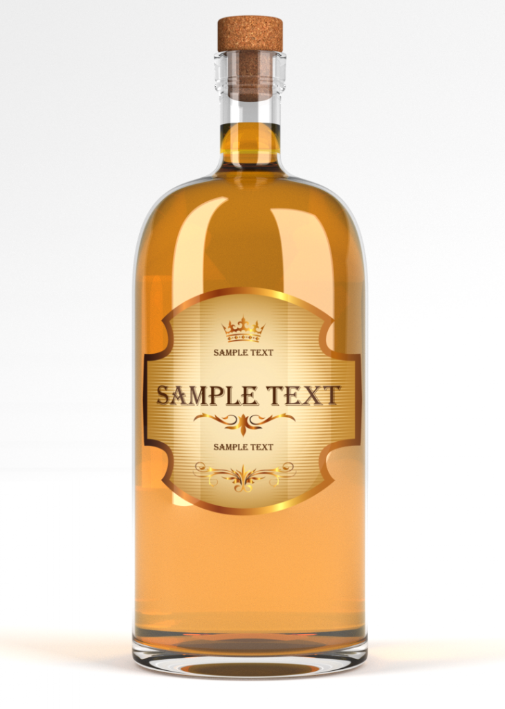 glass bottle rendering