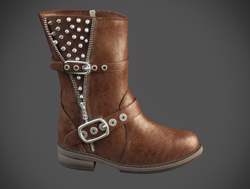 designer boot 3d modeling