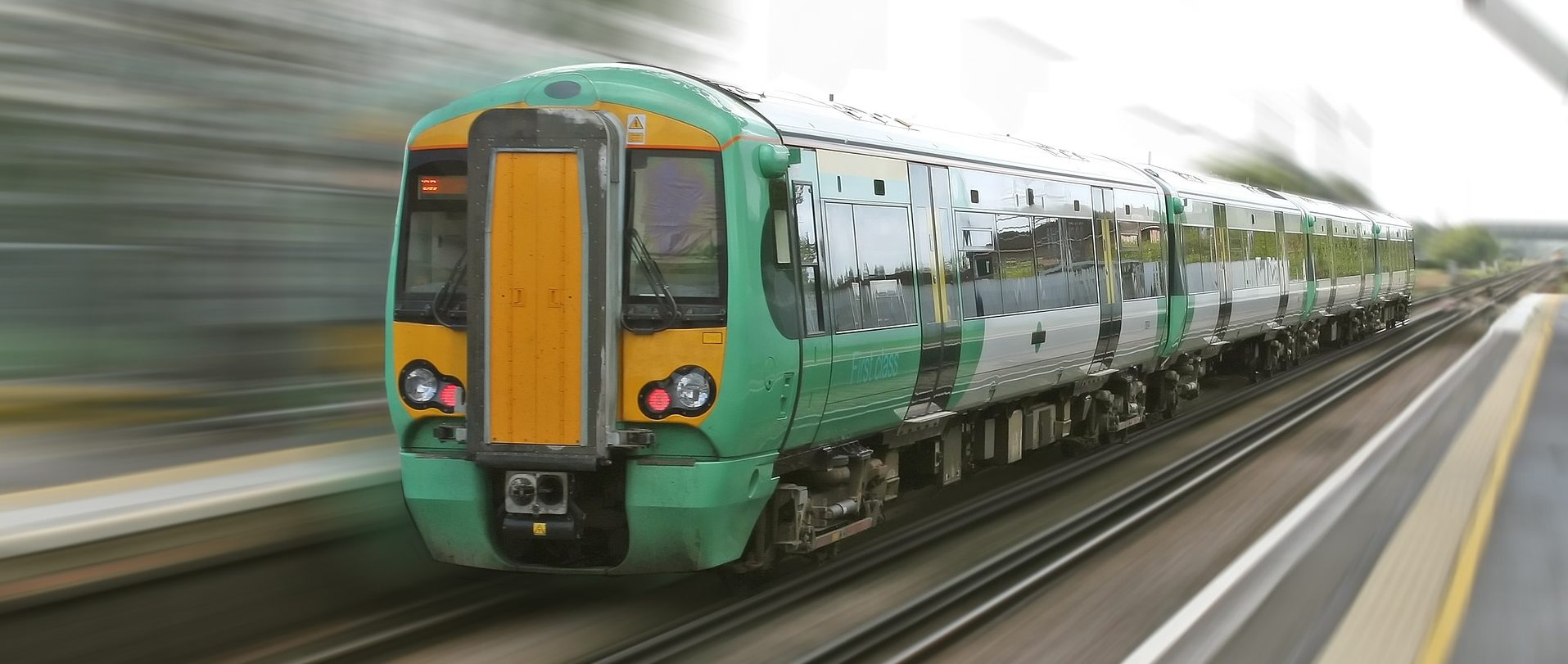 | Cad Crowd A train speeding along a track