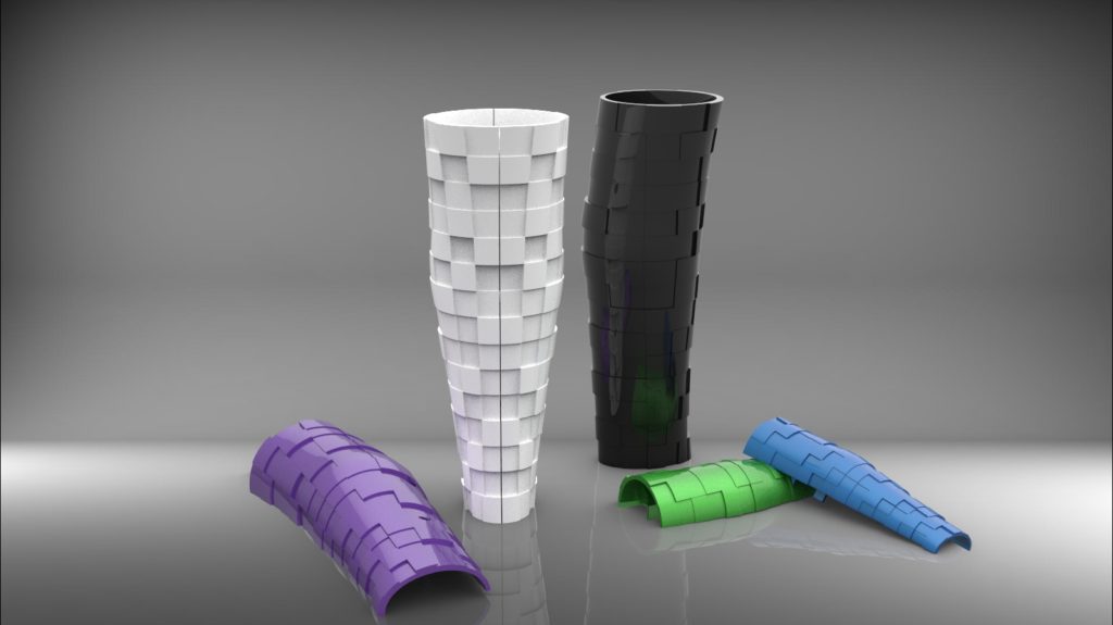 Geometric 3D design for prosthetic leg cover