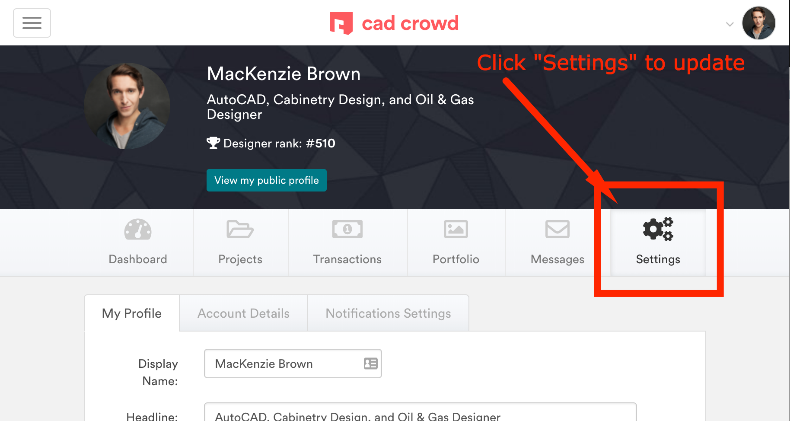 manage your user account settings on cad crowd | Cad Crowd manage your user account settings on cad crowd