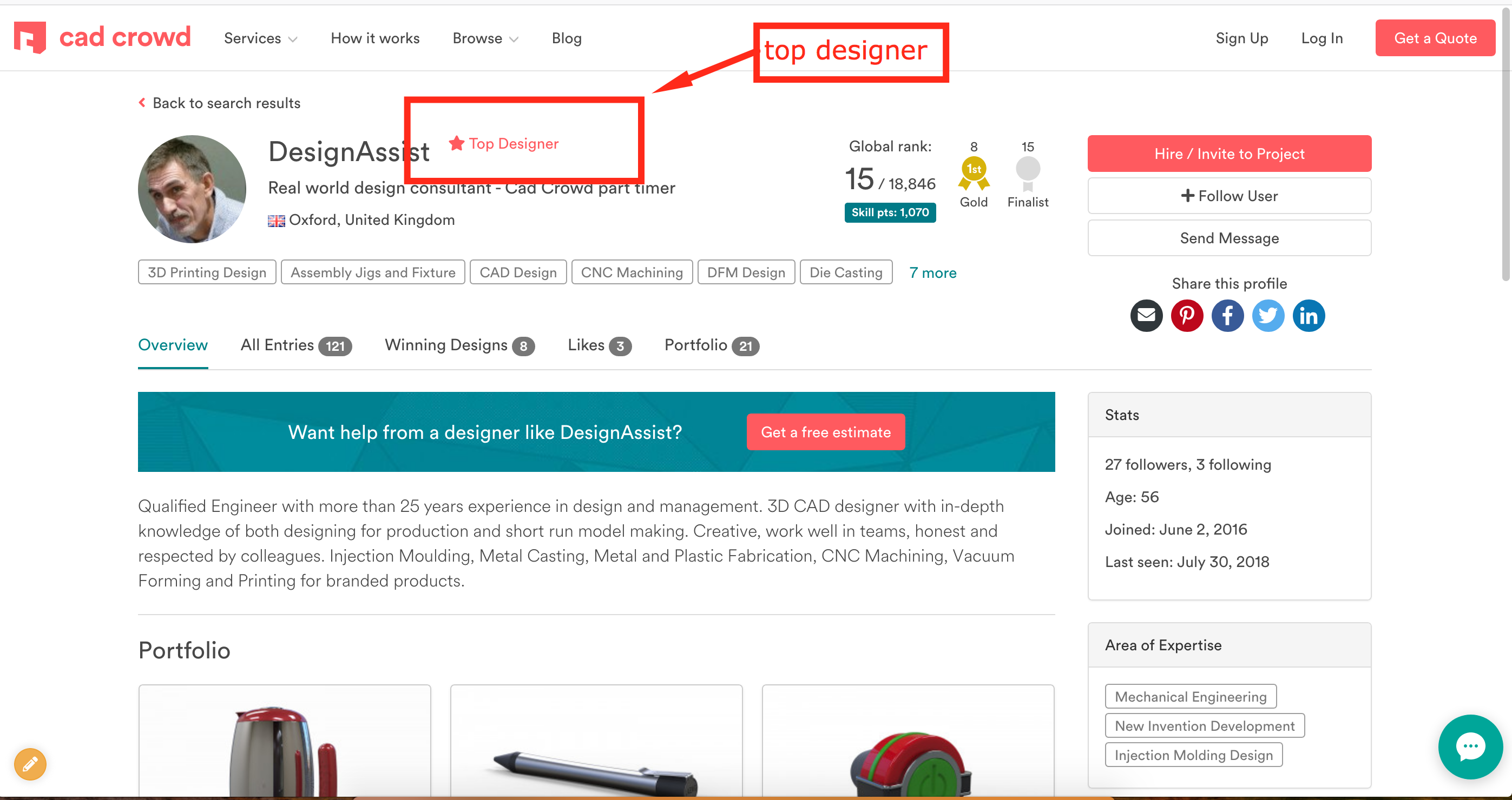top designer on Cad Crowd