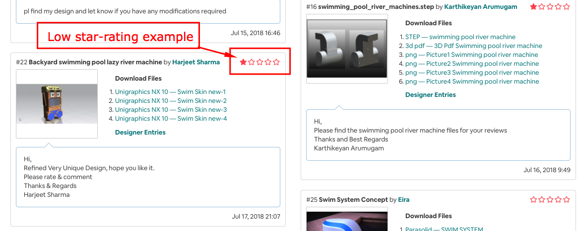 Example of low-star rating | Cad Crowd Example of low-star rating