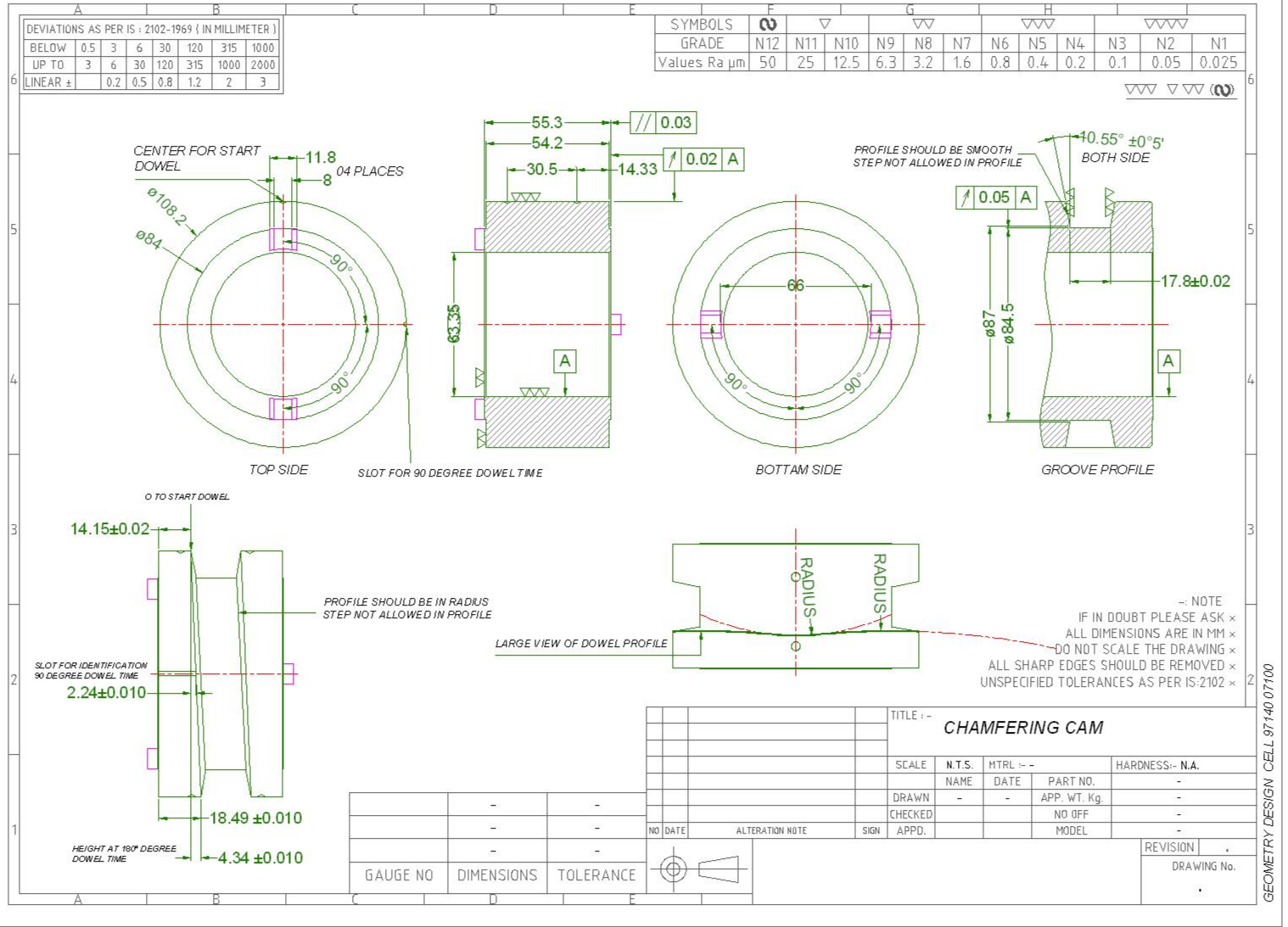 CAM gear rounding machine