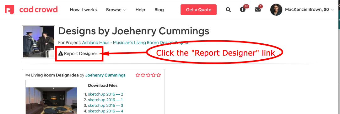 Report designer entry link | Cad Crowd Report designer entry link