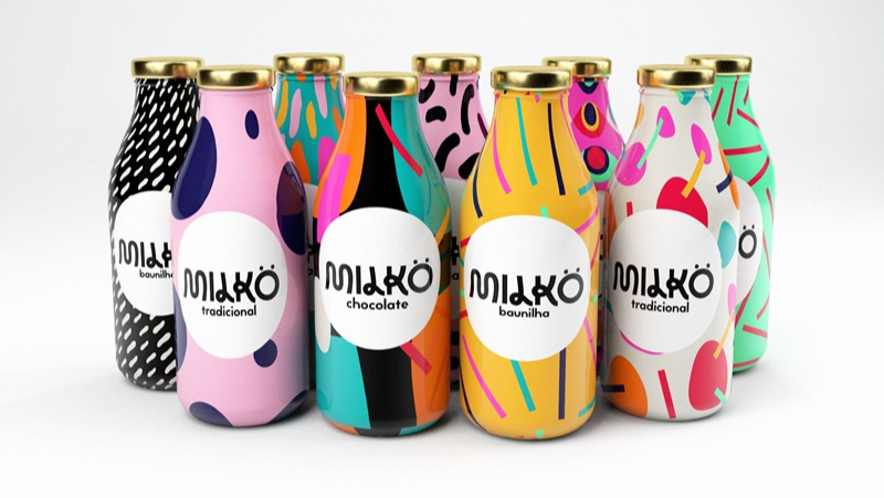 colorful milk packaging | Cad Crowd colorful milk packaging