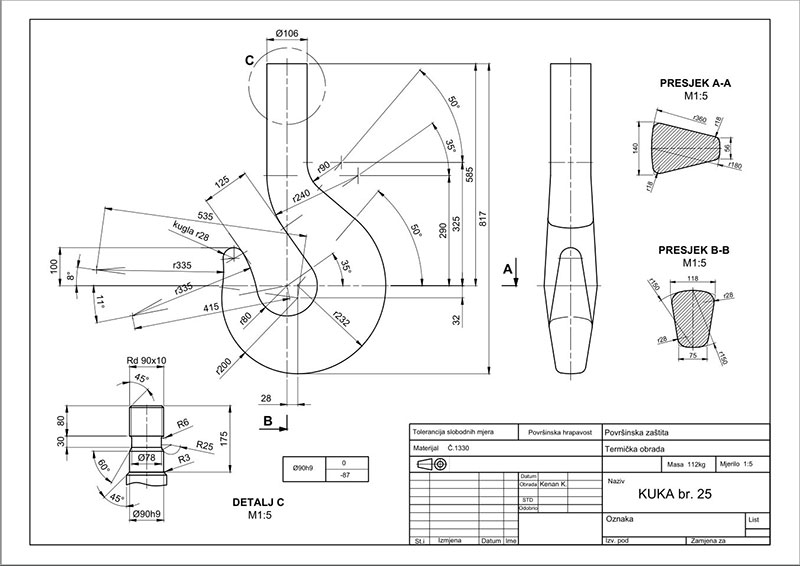 Crane-hook-CAD-drawing-by-Kenan-Kalamujic | Cad Crowd Crane-hook-CAD-drawing-by-Kenan-Kalamujic