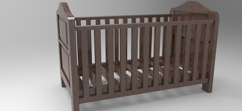 Baby-bed-3D-rendering | Cad Crowd Baby-bed-3D-rendering