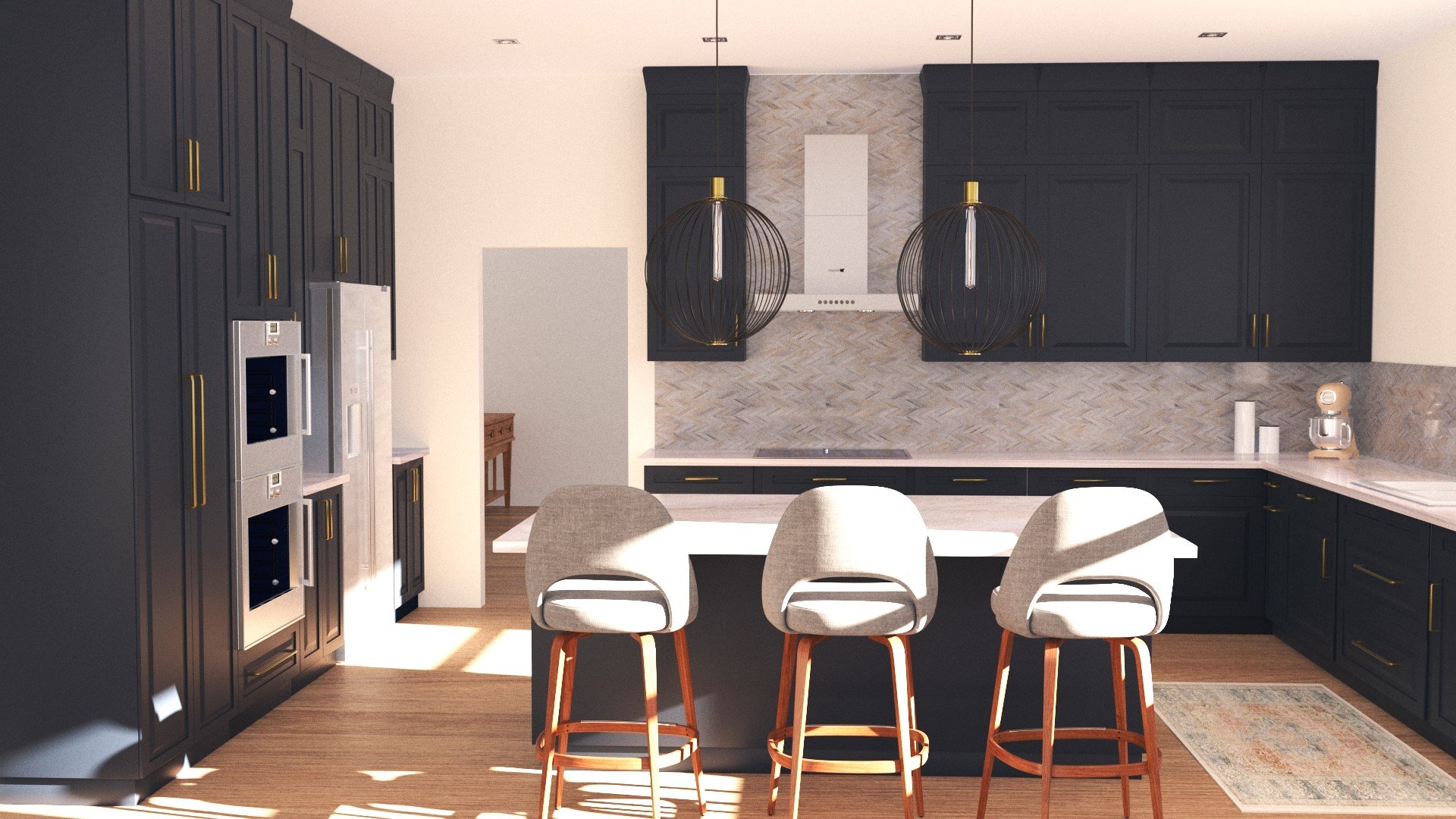 3D rendering kitchen | Cad Crowd 3D rendering kitchen