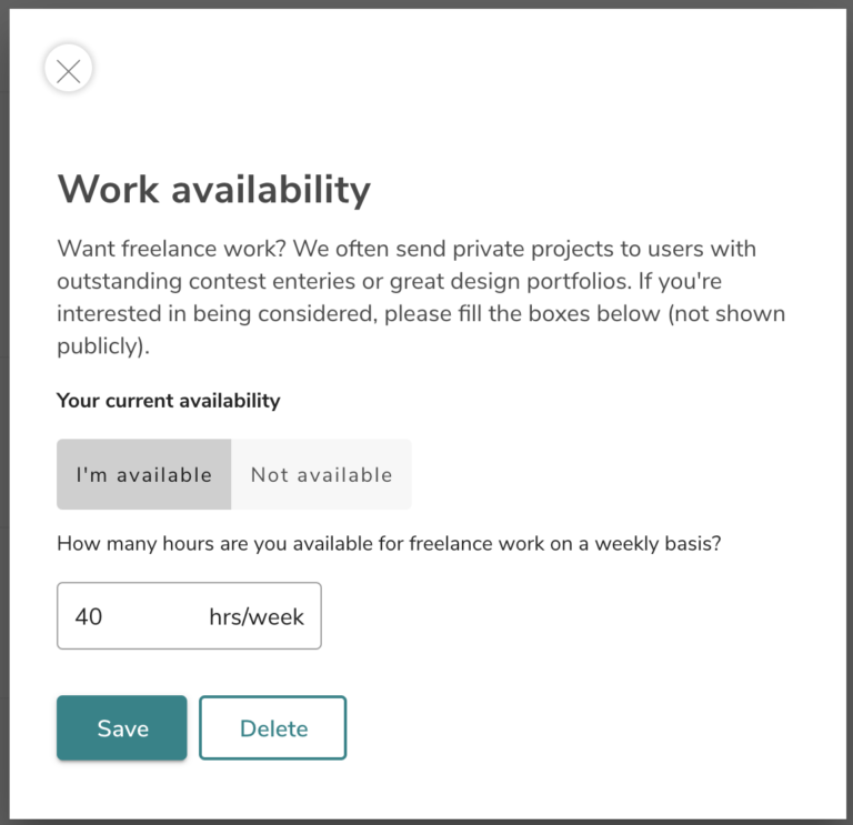 Update Work Availability Message Update your hours & work availability | Cad Crowd