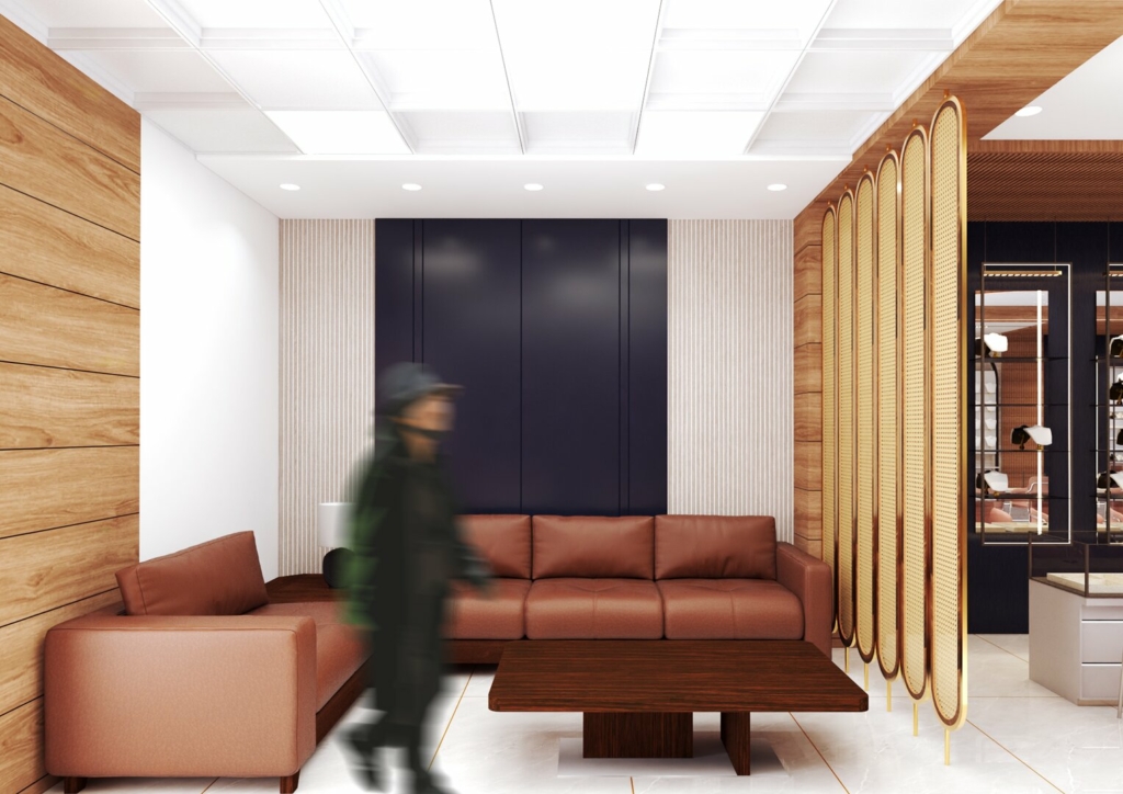 3d demo jewelry store with a moving person | Cad Crowd 3d demo jewelry store with a moving person