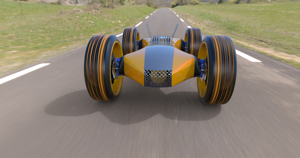 3d drone demo | Cad Crowd A still from a demo of a 3D drone with large wheels and yellow colors