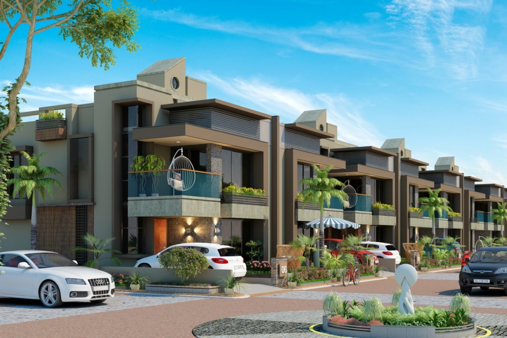 3d exterior of a shopping complex