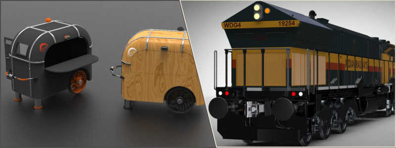 3D Cad Design examples of carts and a train | Cad Crowd 3D Cad Design examples of carts and a train
