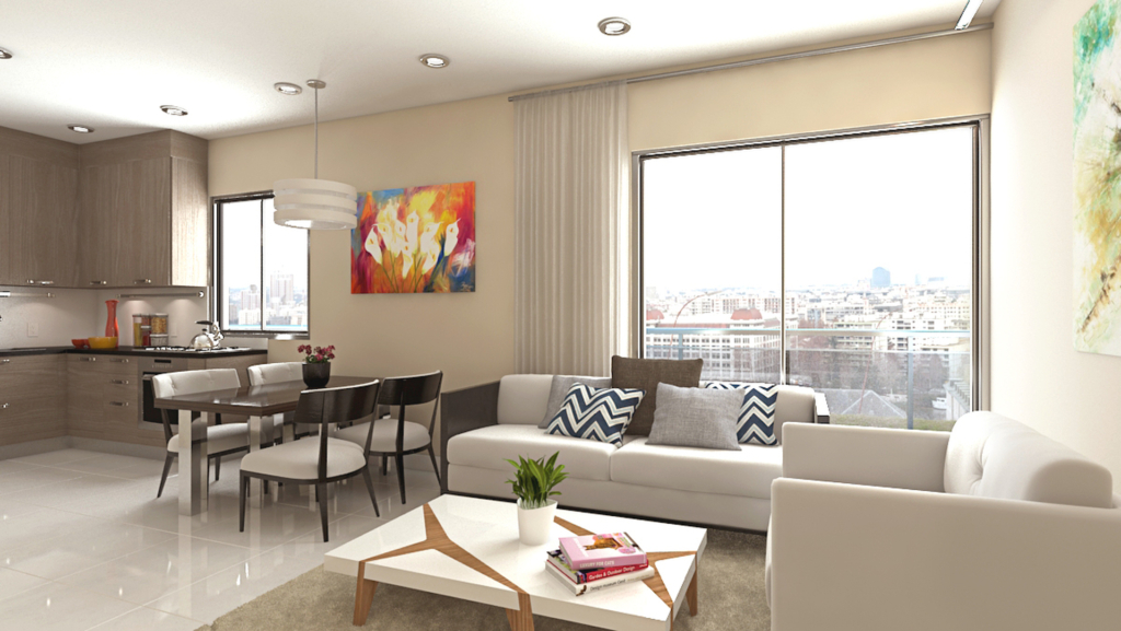 CGI interior design of a high-rise studio | Cad Crowd CGI interior design of a high-rise studio