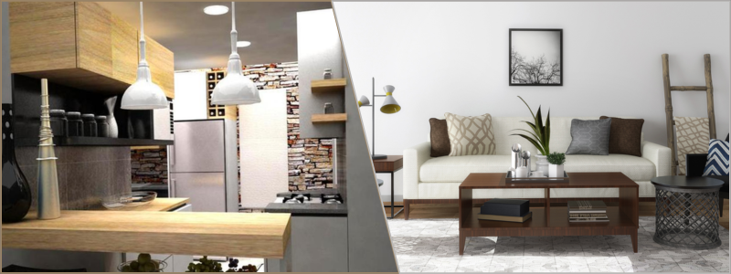 kitchen and yacht living room cgi | Cad Crowd kitchen and yacht living room cgi