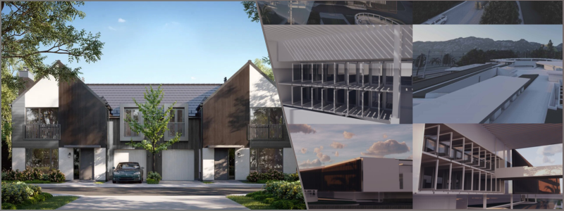 3D architectural visualization of a home and a variety of structures | Cad Crowd 3D architectural visualization of a home and a variety of structures