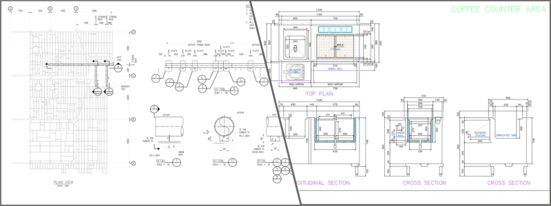 construction engineering drawing and shop drawing